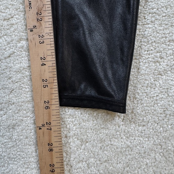 Spanx Women's Black Faux Leather Shimmer Pull On Leggings Size XL XLarge - Picture 7 of 7